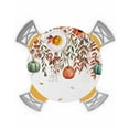 thumbnail image 1 of Round Fitted Tablecloths with Elastic Edge Autumn Flower Leaf Oil-Proof Waterproof Wipeable Table Cover for Kitchen Dining Party Decor Thanksgiving Pumpkin Botanical Table Clothes,55" - 60", 1 of 6