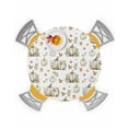 thumbnail image 1 of Round Fitted Tablecloths with Elastic Edge Autumn White Pumpkin Thanksgiving Oil-Proof Waterproof Wipeable Table Cover for Kitchen Dining Party Decor Farm Leaves Watercolor Table Clothes,55" - 60", 1 of 6