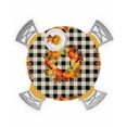 thumbnail image 1 of Round Fitted Tablecloths with Elastic Edge Fall Maple Leaf Thanksgiving Orange Pumpkin Waterproof Wipeable Table Cover for Kitchen Dining Party Decor Retro Black Plaid Table Clothes,45" - 54", 1 of 6