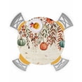 thumbnail image 1 of Round Fitted Tablecloths with Elastic Edge Fall Pumpkin Flower Leaf Oil-Proof Waterproof Wipeable Table Cover for Kitchen Dining Party Decor Thanksgiving Theme on Retro Table Clothes,36" - 44", 1 of 6