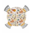 thumbnail image 1 of Round Fitted Tablecloths with Elastic Edge Thanksgiving Cute Fox Hedgehog Owl on Retro Oil-Proof Waterproof Wipeable Table Cover for Kitchen Dining Party Decor Autumn Leaf Table Clothes,45" - 54", 1 of 6