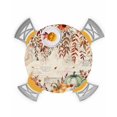 thumbnail image 1 of Round Fitted Tablecloths with Elastic Edge Thanksgiving Pumpkin Farm Harvest Oil-Proof Waterproof Wipeable Table Cover for Kitchen Dining Party Decor Fall Flower Retro Letter Table Clothes,45" - 54", 1 of 6