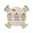 thumbnail image 1 of Round Fitted Tablecloths Retro White Pumpkin Waterproof Table Cover for Kitchen Dining Party Decor Watercolor Fall Plant,36"-44", 1 of 6