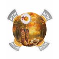 thumbnail image 1 of Round Fitted Tablecloths Thanksgiving Fall Sunflower Western Cowboy Waterproof Table Cover for Kitchen Dining Party Orange Oil Painting Art,45"-54", 1 of 6