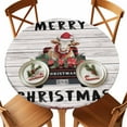 thumbnail image 1 of Round Fitted Tablecloths with Elastic Edge Christmas Cow Flower Truck Waterproof Table Cover for Kitchen Dining Party Decor,36" - 44", 1 of 9