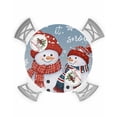 thumbnail image 1 of Round Fitted Tablecloths with Elastic Edge Cute Xmas Snowman Blue Gradient Waterproof Table Cover for Kitchen Dining Party Decor,45" - 54", 1 of 6