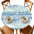 thumbnail image 1 of Round Fitted Tablecloths with Elastic Edge Winter Forest Deer Snowflake Waterproof Table Cover for Kitchen Dining Party Decor,36" - 44", 1 of 9