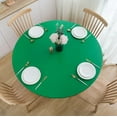 thumbnail image 1 of Round Fitted Vinyl Tablecloth with Elastic Edge 100% Waterproof Oil Proof PVC Table Cloth Wipe Clean Table Cover for Indoor and Outdoor, Green, 45"- 52", 1 of 6