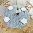 thumbnail image 1 of Round Fitted Vinyl Tablecloth with Elastic Edge 100% Waterproof Oil Proof PVC Table Cloth Wipe Clean Table Cover for Indoor and Outdoor, Marbling, 36" - 44", 1 of 6