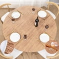 thumbnail image 1 of Round Fitted Vinyl Tablecloth with Elastic Edged & Flannel Backing, Waterproof Wipeable Round Table Cover for Indoor Outdoor Patio Use - Fits Tables up to 45" - 52" Diameter(Wood), 1 of 6