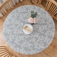 thumbnail image 1 of Round Fitted Vinyl Tablecloth with Flannel Backing, Elastic Edge Waterproof Table Cloth Plastic Table Cover for Indoor & Outdoor, 1 of 6