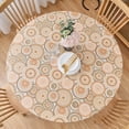 thumbnail image 1 of Round Fitted Vinyl Tablecloth with Flannel Backing, Elastic Edge Waterproof Table Cloth Plastic Table Cover for Indoor & Outdoor, 1 of 6