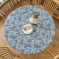 thumbnail image 1 of Round Fitted Vinyl Tablecloth with Flannel Backing, Elastic Edge Waterproof Table Cloth Plastic Table Cover for Indoor & Outdoor, 1 of 6