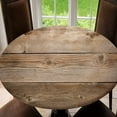thumbnail image 1 of Round Fitted Weathered Wood Table Cover, Elastic Edged - Outdoor & Indoor, Picnic, Patio & Lodge Tablecloth Size 54" (Fit for 42.2"-46.1" Table), 1 of 4
