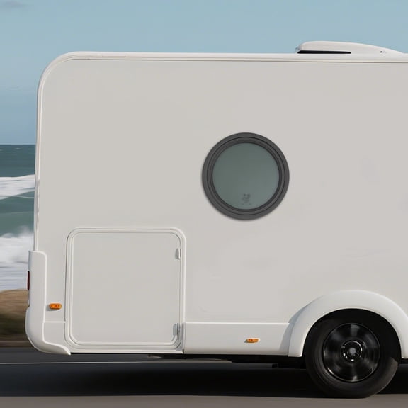Round Fixed RV Window, RV Window, RV Window with Trim Ring For RV Campers, Cargo, and Vertical Trailers