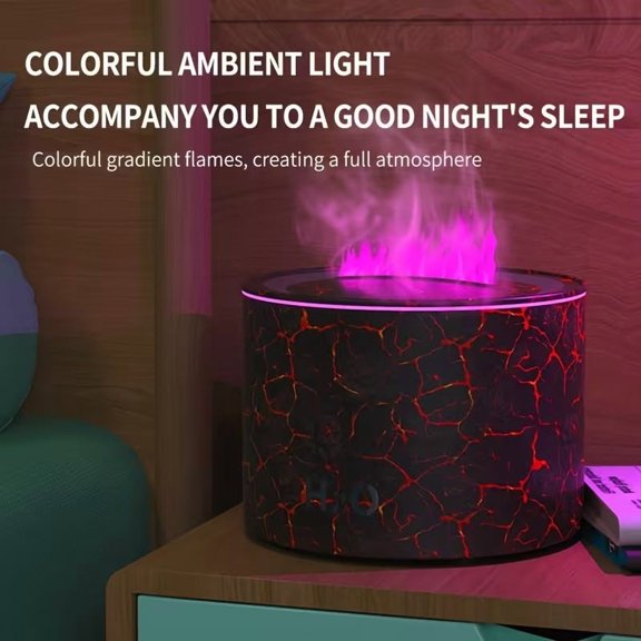 Round Flame Essential Oil Diffuser - Automatic Aromatherapy Humidifier for Home, Bedroom & Hotel - Extra Large Capacity