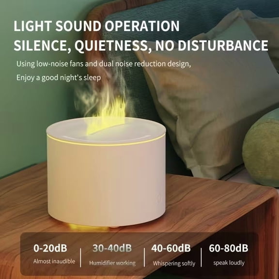 Round Flame Essential Oil Diffuser - Automatic Aromatherapy Humidifier for Home, Bedroom & Hotel - Large Capacity for Extended Use
