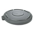 thumbnail image 1 of Round Flat Top Lid, For 32 Gal Round Brute Containers, 22.25" Diameter, Gray | Bundle of 2 Each, 1 of 4