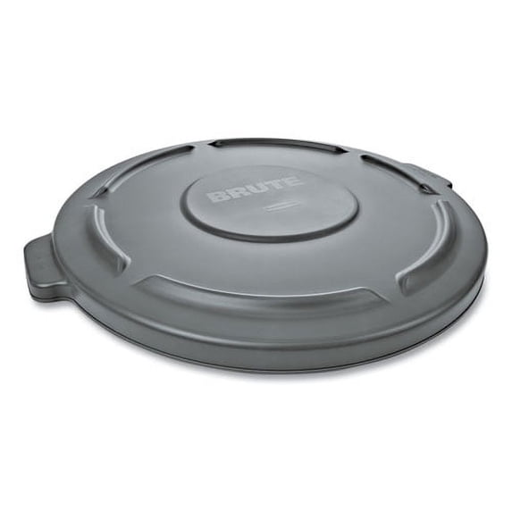 Round Flat Top Lid, For 32 Gal Round Brute Containers, 22.25" Diameter, Gray | Bundle of 2 Each