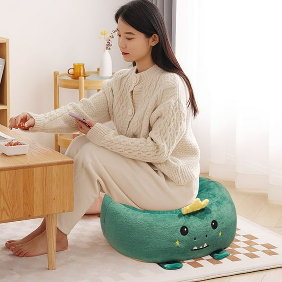 Round Floor Cushion with Center Hole | Medium Thick Seat Pillow for Yoga, Meditation & Floor Sitting | Green Solid Color | 14.96 Inch Diameter | 1 Piece