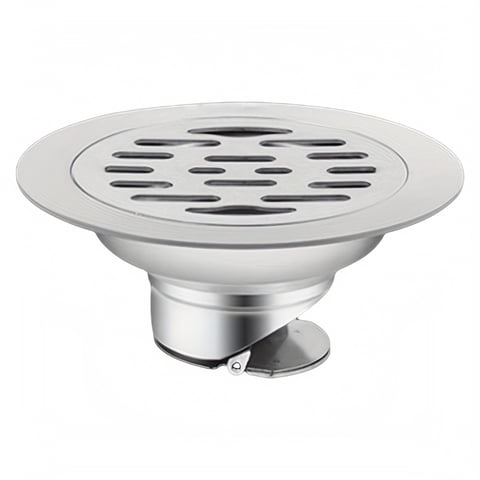Round Floor Drain, Stainless Steel Anti Odor Proof, 4.0 Inch 1 Pack for Bathroom Shower Room, Prevent Backflow Clogging Quick Drainage for Home Restroom Wet Area Floor Replacement Use