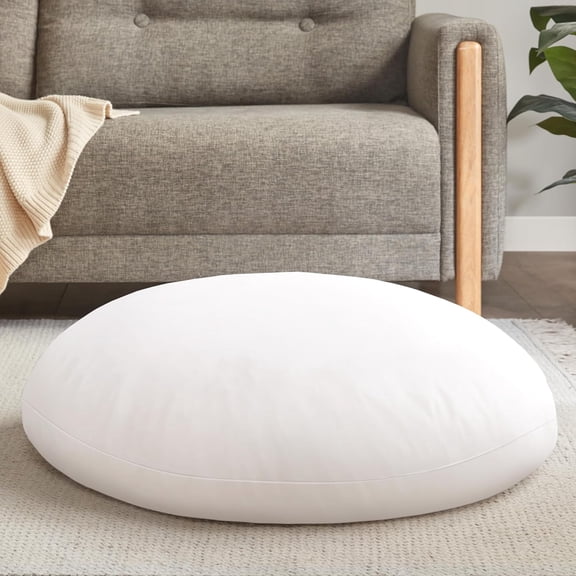 Round Floor Pillow Insert, Large Thick Meditation Cushion, 32 Inch Circular Seating Cushions, Memory Foam Added, Advanced