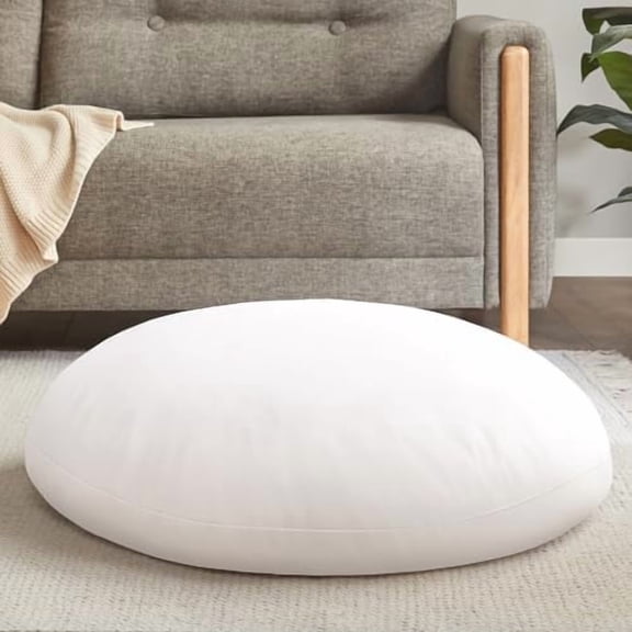 Round Floor Pillow Insert, Large Thick Meditation Cushion, 32 Inch Circular Seating Cushions, Memory Foam Added, Advanced