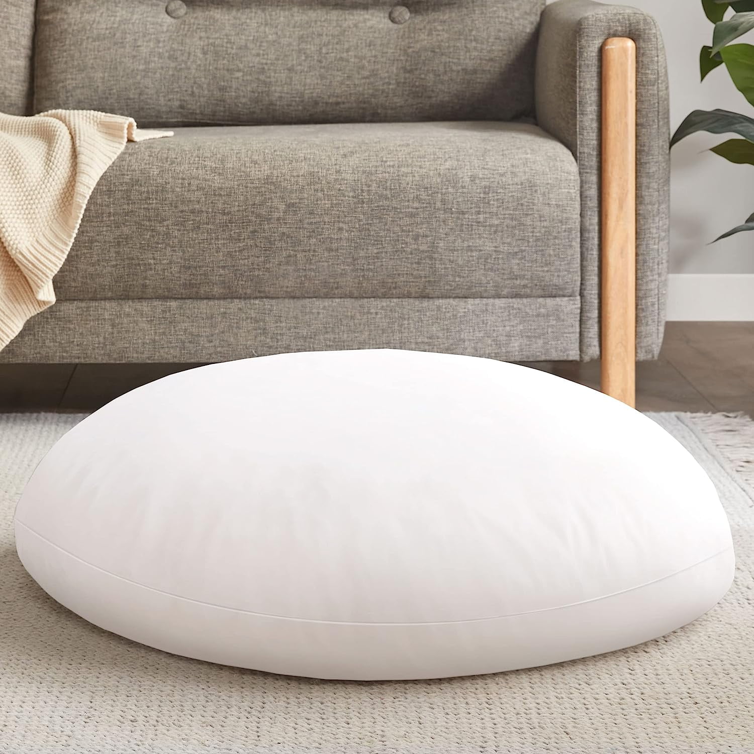Round Floor Pillow Insert, Large Thick Meditation Cushion, Circular