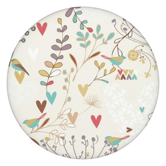 Round Floral Tablecloth with Elastic Border, Water-Resistant Polyester Cover, Perfect for Home Kitchen or Garden Setup, Fits 44-52 Inch