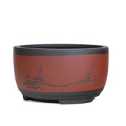 Round Flower Pot, Chinese Ceramic Planter with Drainage Hole Bonsai for Indoor Decorative Plant Potted Plant Plant Container for Home Balcony Garden Decoration