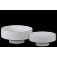 thumbnail image 1 of Benzara Round Flower Pot with Depressed Bottom Set of Two - White, 1 of 1