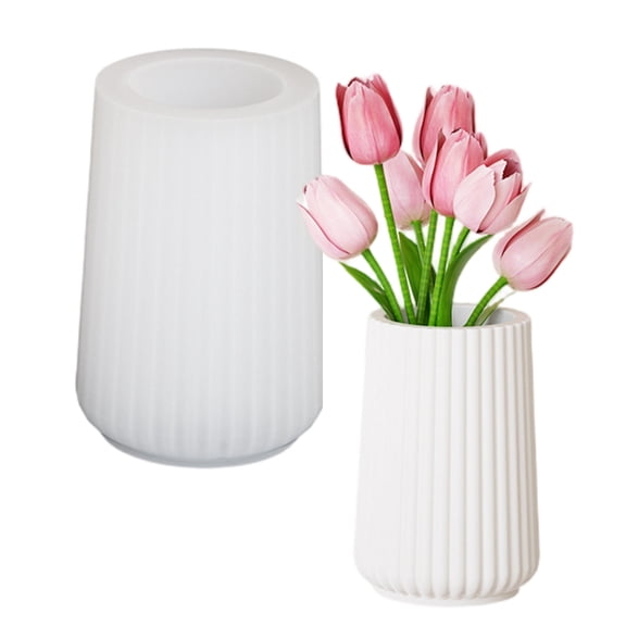 Round Flower Pots Silicone Mould Cement Plaster Craft Home Decoration