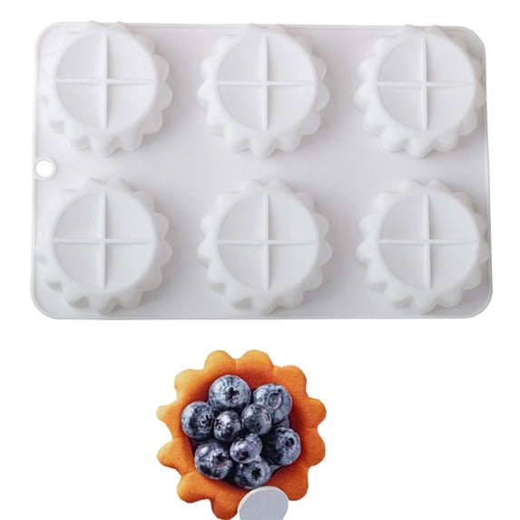 Round Flower Shape Silicone Eggs Tarts Mold Cupcake Dessert Cake Pan ...