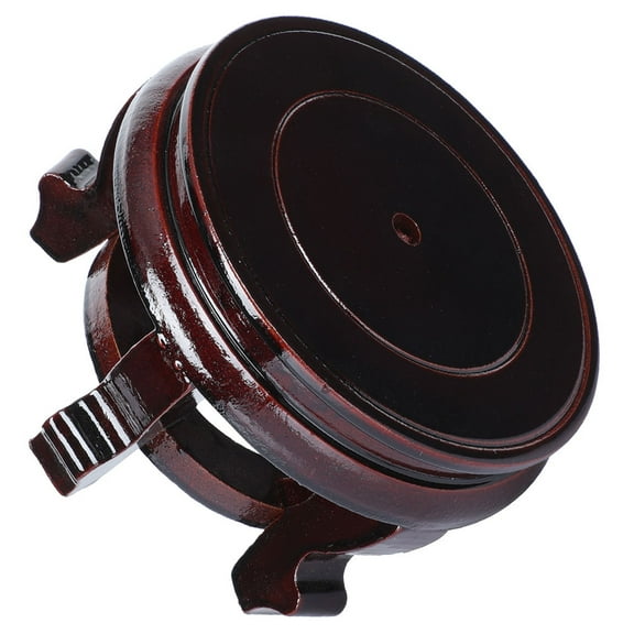 Round Flowerpot Craft Holder Wood Display Base Buddha Statue Holder Ornament Wooden Base