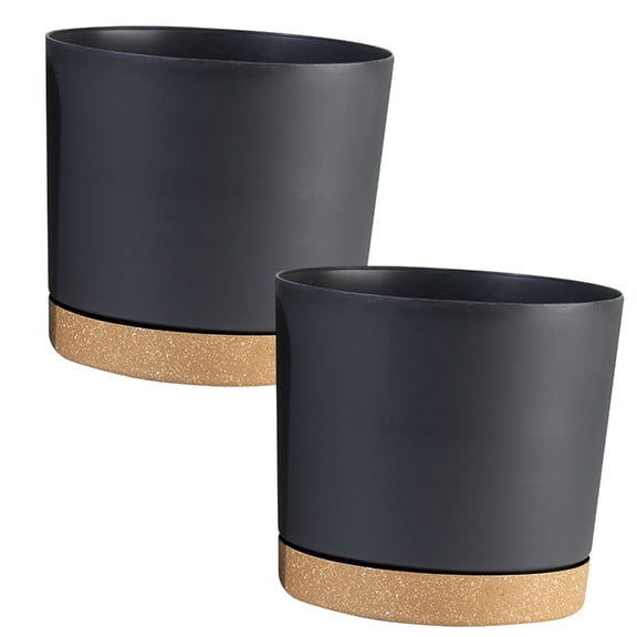Round Flowerpot Resin Plant Pots Succulents Plant Pots with Tray Detachable Bottom Flower Balcony Home Decoration