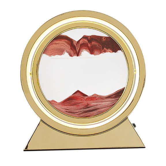 Round ing Sand Night Light, Small Table Lamp, Liquid Quicksand Moving Rotating Art Picture Home Decoration Relaxing Toys Red