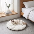 thumbnail image 1 of Round Fluffy Pet Cushion Thick Padded Plush Rest Bed Mat for Small Medium Dog Cat Indoor Sleeping Lounging, 1 of 6
