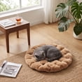 thumbnail image 1 of Round Fluffy Pet Cushion Thick Padded Plush Rest Bed Mat for Small Medium Dog Cat Indoor Sleeping Lounging, 1 of 6