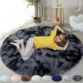thumbnail image 1 of Round Fluffy Rug Faux Fur Round Rug Shaggy Floor Area Carpet for Living Bedroom Sofa Supplies (6 x 6 Ft), 1 of 7