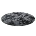 thumbnail image 1 of Round Fluffy Soft Area Rugs, Plush Carpet Circle Nursery Rug for Living Room Home Decor Circular Carpet, 48.03x48.03 inches, Black, 1 of 7