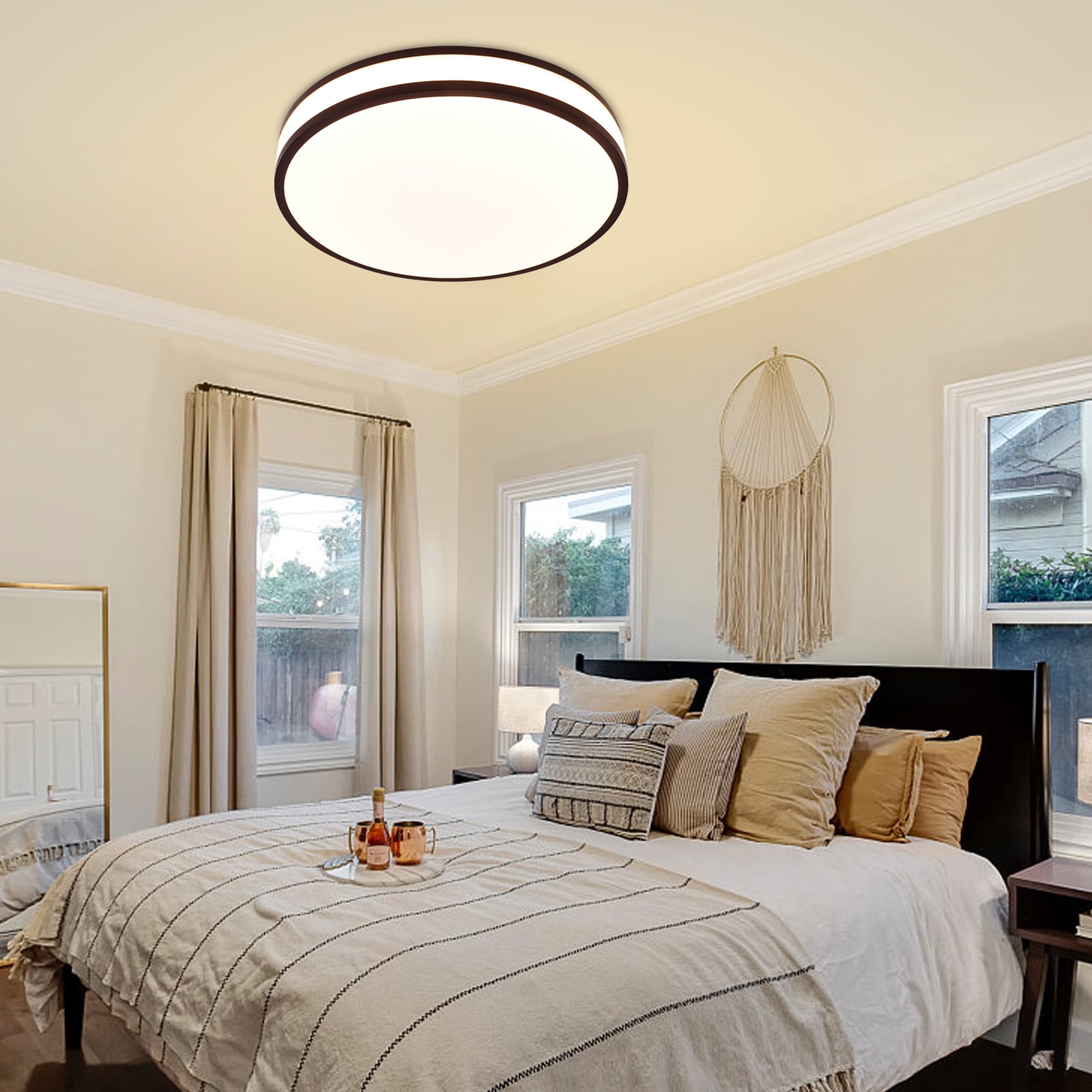 Round Flush Mount Ceiling Light Modern Ceiling Light Fixture LED Ceiling Light for Bedrooms, Living Rooms