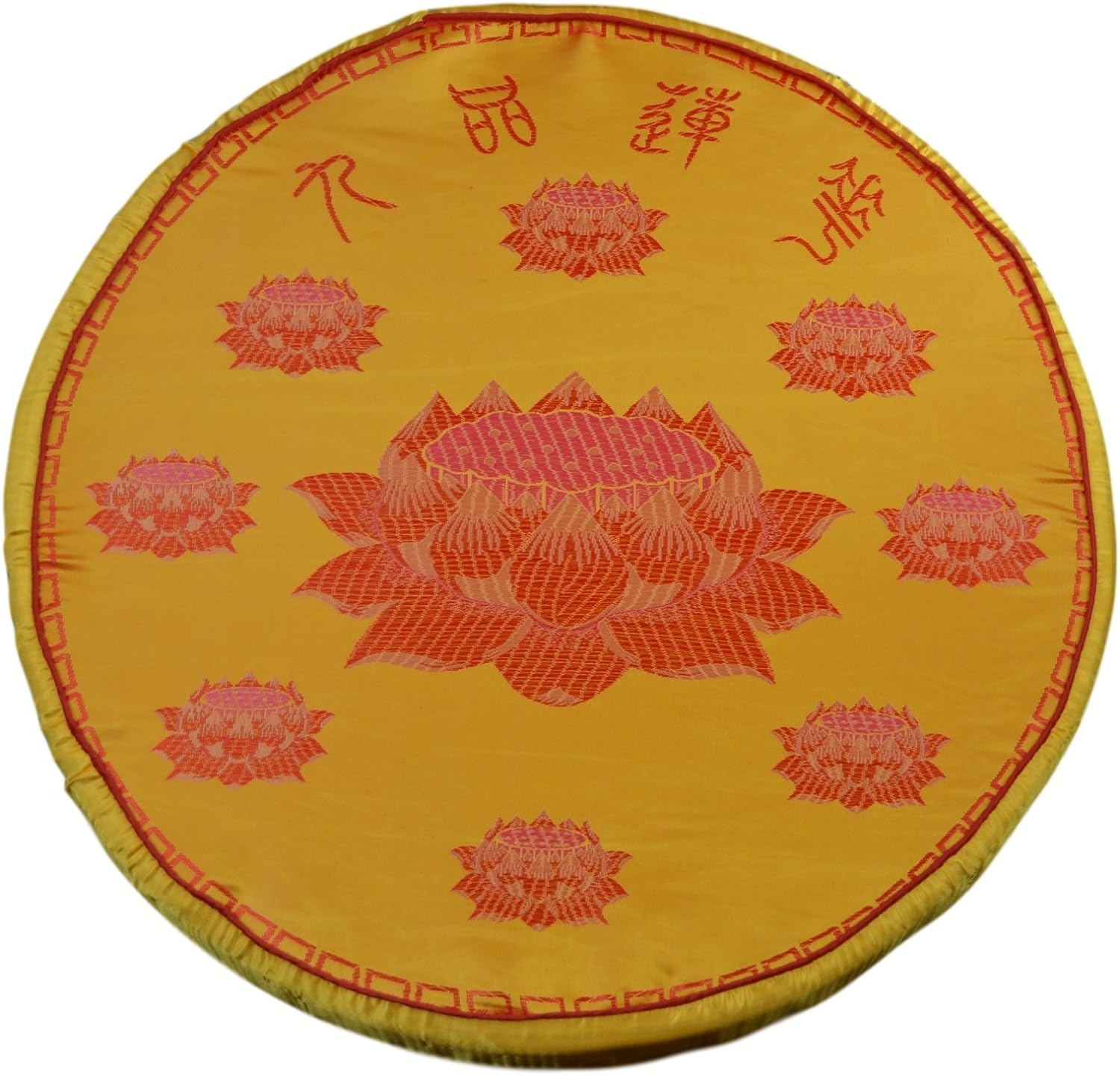Round Foam Yellow Lotus Flower Buddhist Pray Meditation Prayer Pillow