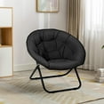 Round Foldable Moon Saucer Chair with 220lbs Weight Capacity Cozy Chair