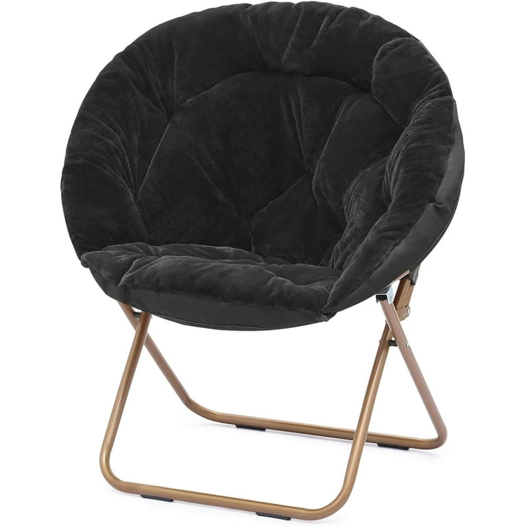 Round Foldable Oversized Moon Saucer Chair for Adults Large Cozy Chair for Bedroom White Walmart