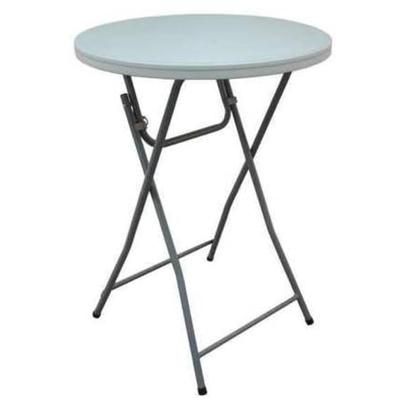 Round Folding Cocktail Table, 32" Dia. 43-1/2"H, White