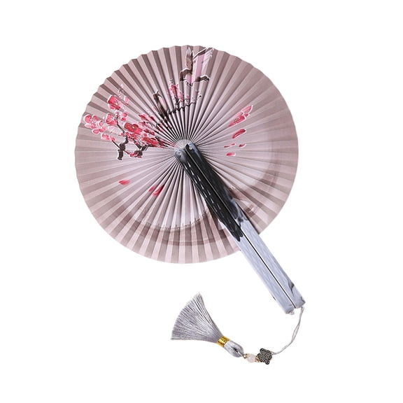 Round Folding Fans Handheld Compactly Design For Outdoor Game Christmas Decorations And Travel Accessories