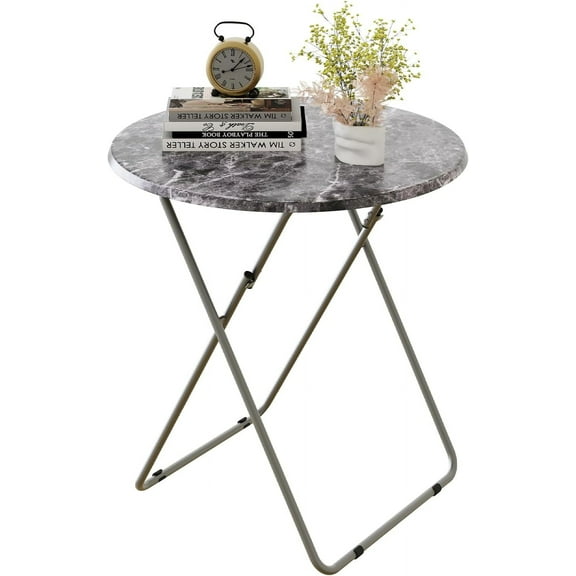 xiamenxinshouyimaoyi Indoor Folding Round TV Tray, Black