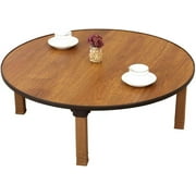 Round Folding Tea Coffee Table, Japanese-Style Low Table, Dining Table, Study Table, Small Desk, for Tatami Sitting On The Floor Bedroom Bay Window Tea Room (Size : 60x30cm)