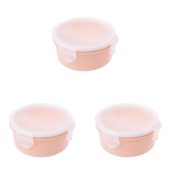 Round Food Storage Containers with Lids, Reusable Snap Lock Storage Containers for Refrigerator, Airtight Fridge Organizer for Meal Prep, Fruit, Vegetables, Leftovers, and Bento,Pink 3 Pcs