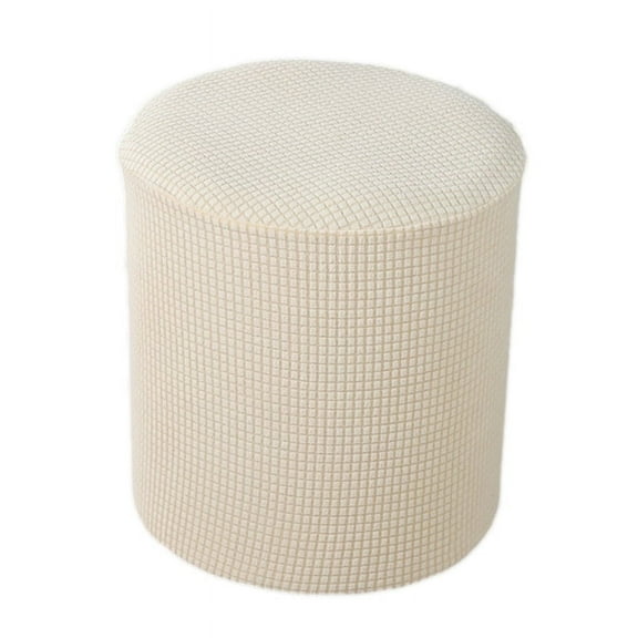 Round Footstool Cover - Stretch Velvet Ottoman Protector - Home Decor